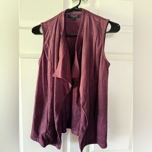 Romeo & Juliet Couture Draped Open-Front Vest in Plum